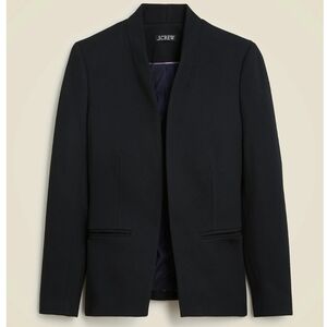 J Crew New Going-out blazer in stretch twill Sz 2 Black Open Front